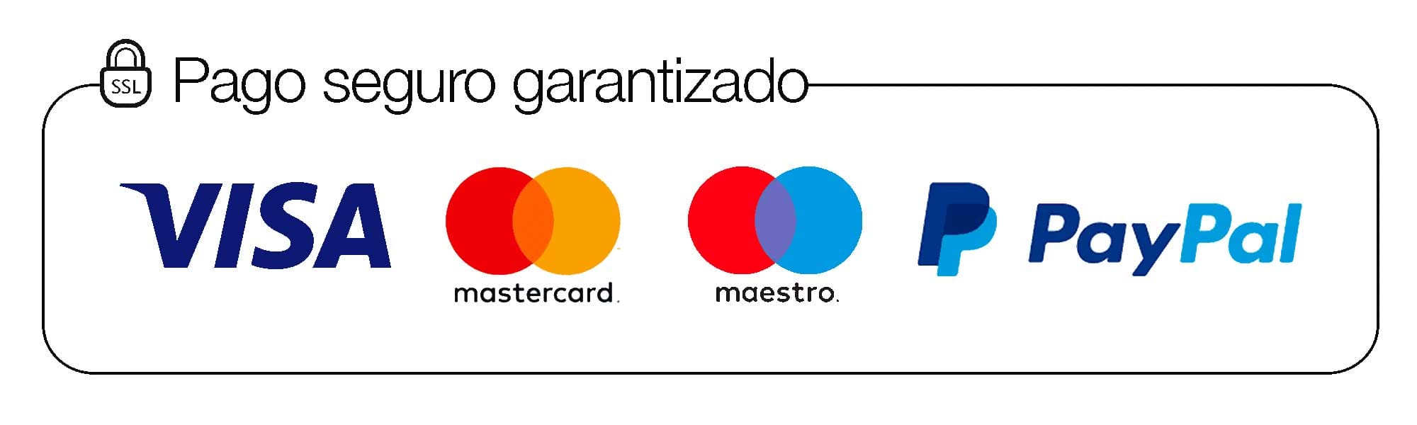 Pago seguro y una lista de modos de pago